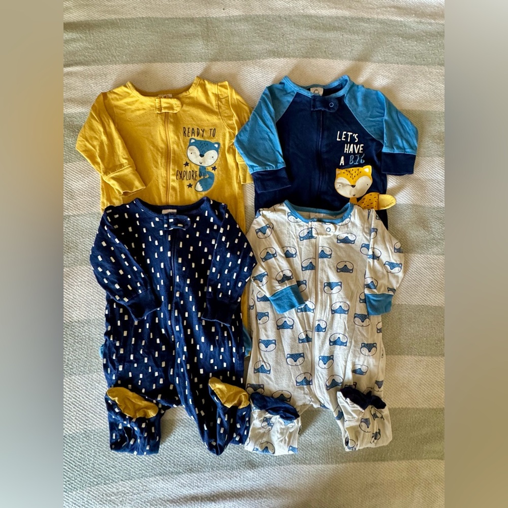 3-6 months baby footie pajama bundle